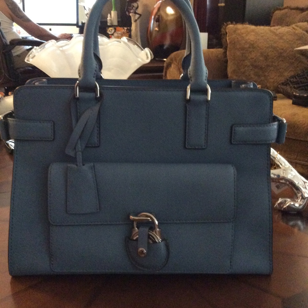 Emma Saffiano Leather Satchel